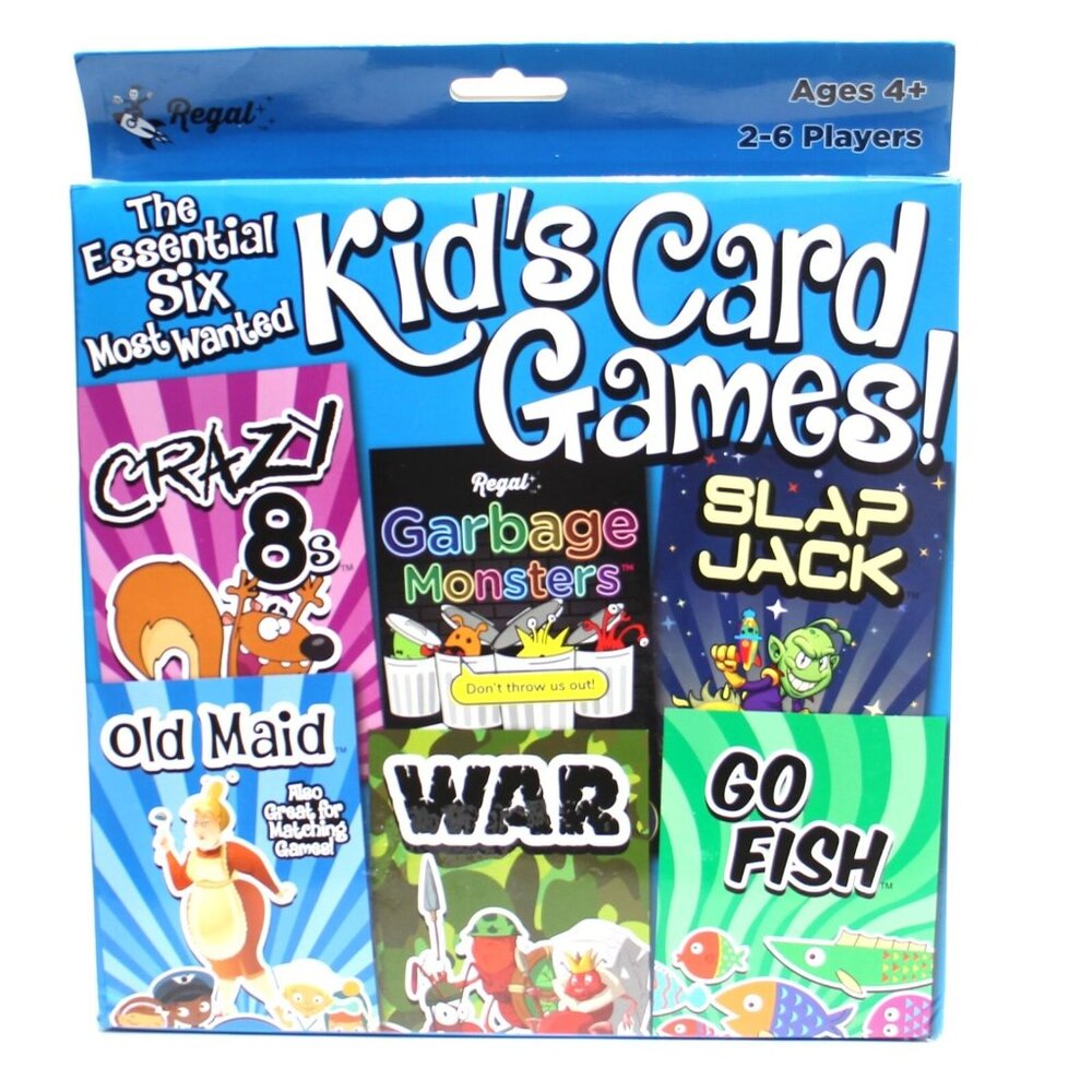 Regal Games Card Games for Kids - Go Fish, Crazy 8's, Old Maid, Slap Jack,...